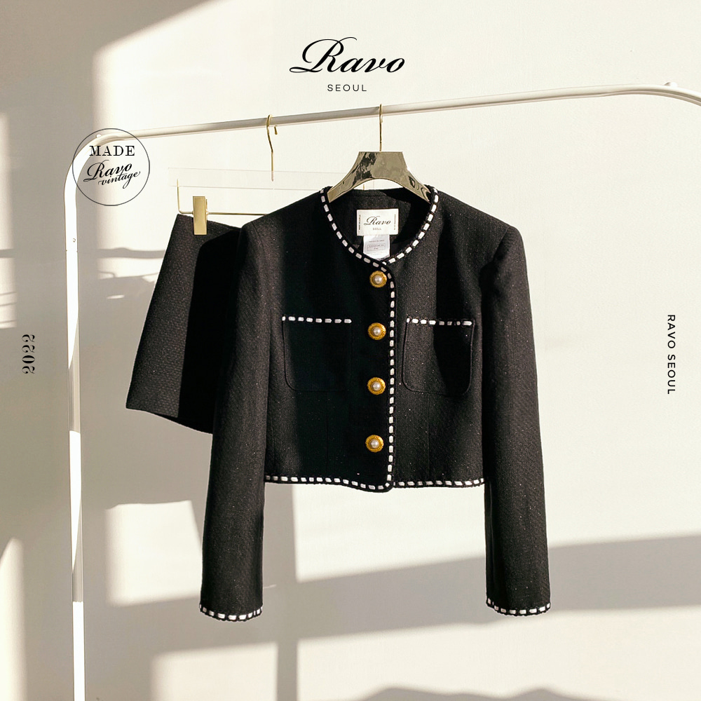 VOK 보크 트위드 Jacket 자켓 - classic Black 클래식 블랙