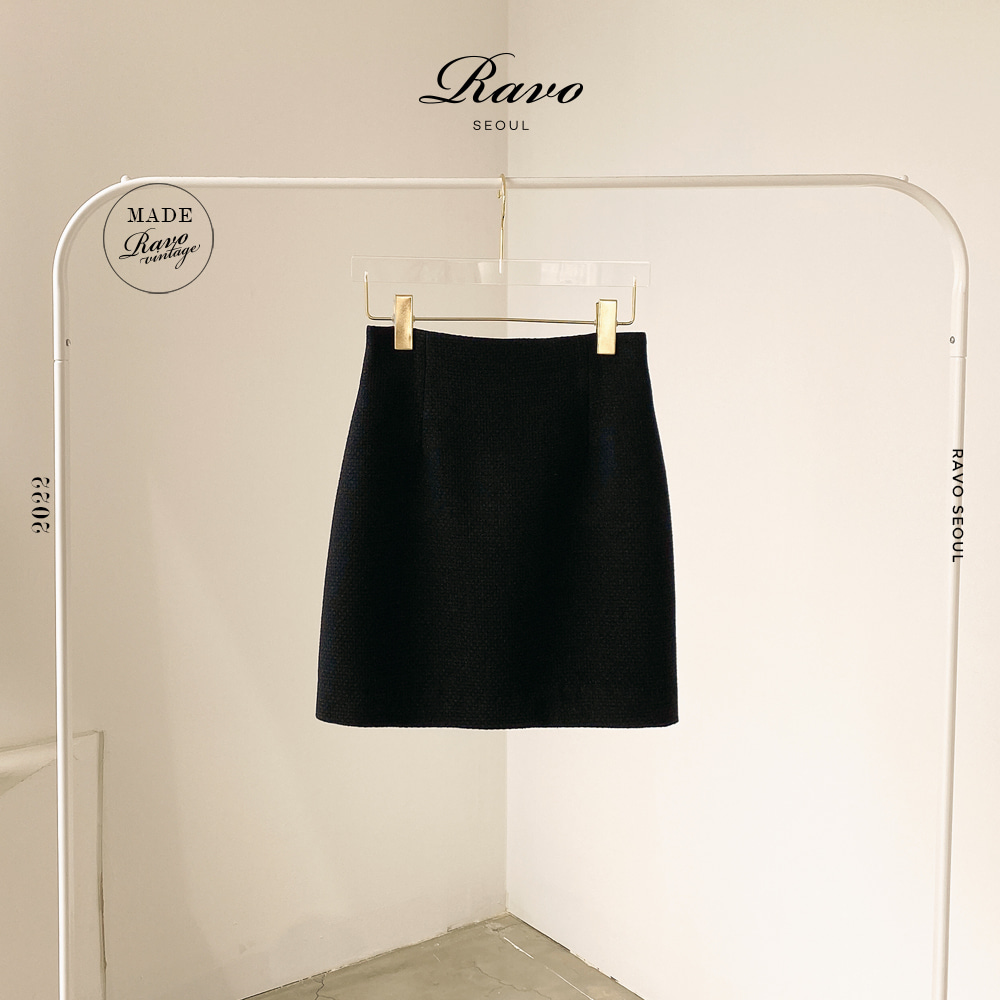 VOK 보크 트위드 mini skirt 미니스커트 - Black 블랙