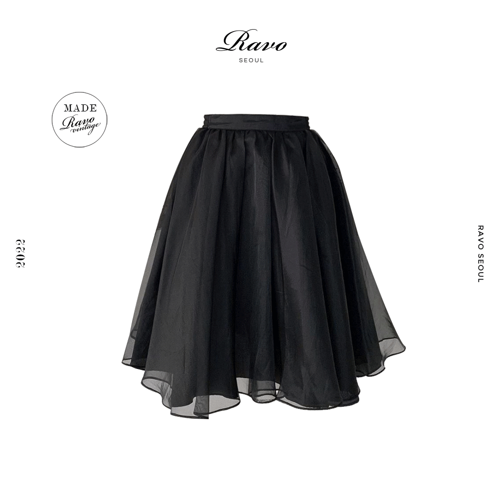 Gabriella Chiffon sha skirt No.1 - Black &amp; navy