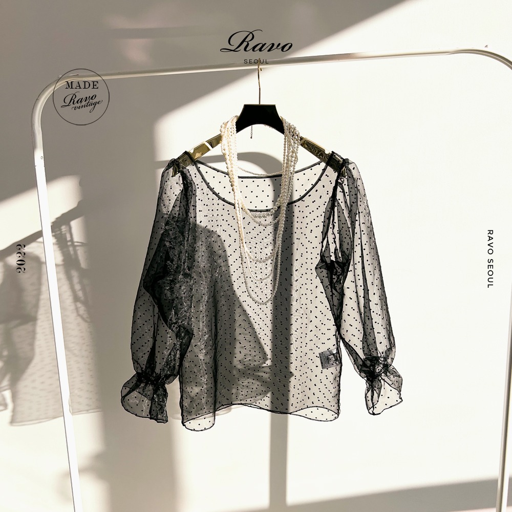 Ra blouse No.01 시스루 베이직 블라우스 -  2 type