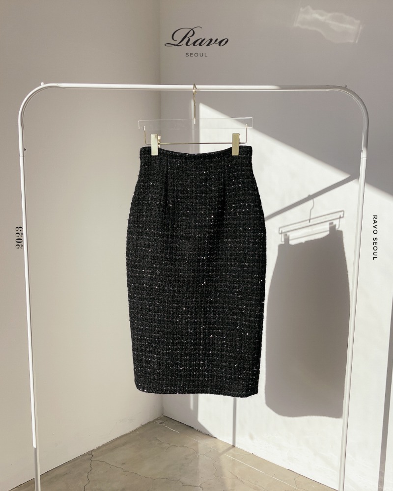 보크 &amp; 캔디 트위드 midi skirt 미디 스커트 74cm