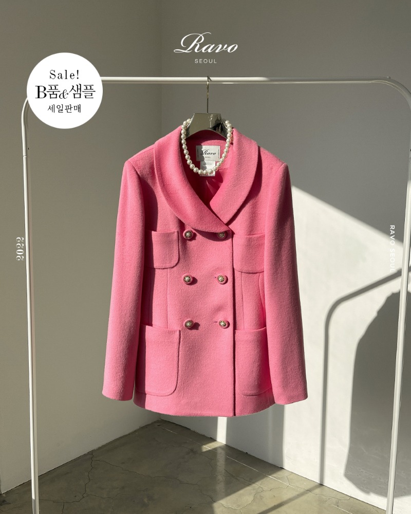 [샘플 할인] Juorr 주오르 Double wool Jacket - pink 핑크