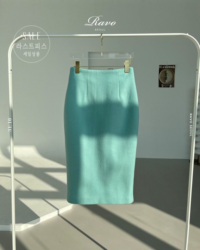 [B품할인] Salome 살로메 midi skirt 미디 스커트 74cm - 스카이블루